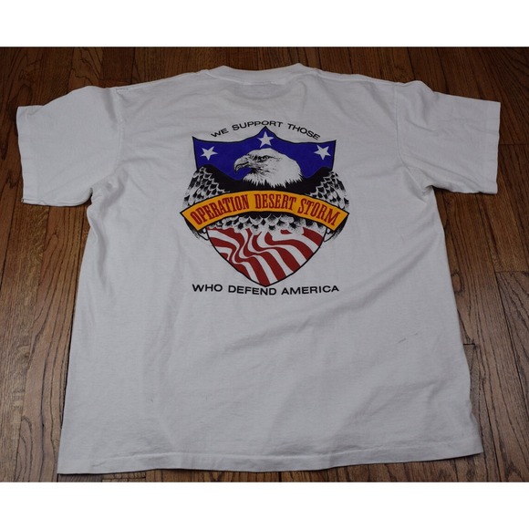 Oneita Other - Vintage 90s Desert Storm‎ POW MIA Men's Single Stitch T Shirt Size XL